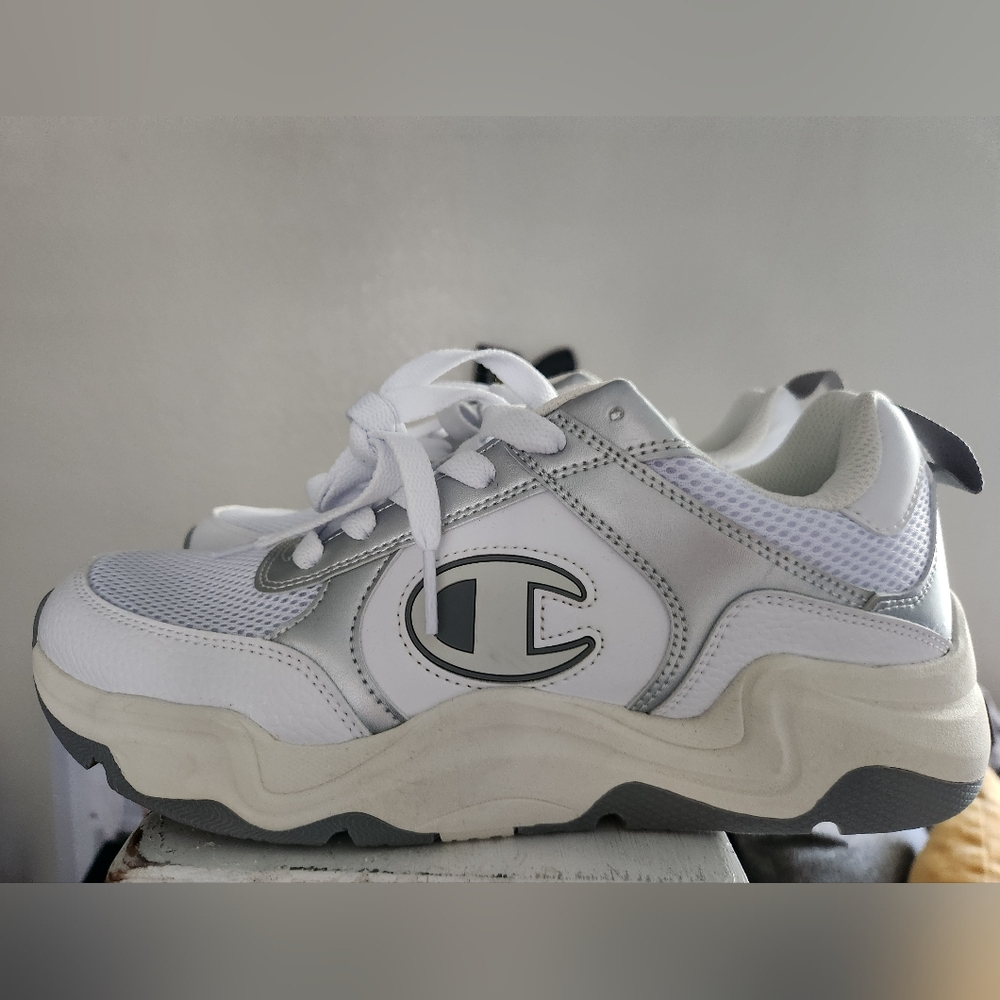 Champion White and Gray Retro Sneakers Chunky Design